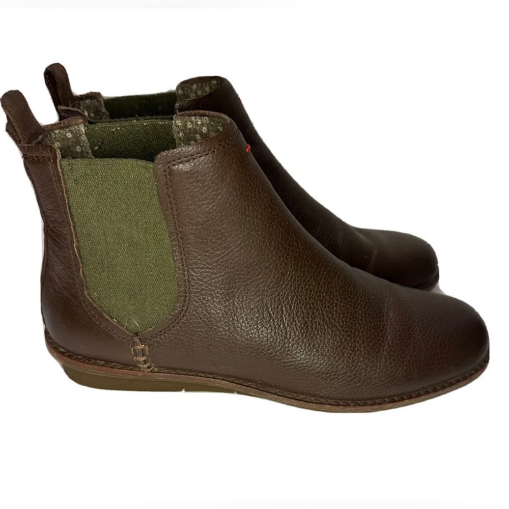 Ellen Degeneres Womens Chelsea Brown Leather Stretch Ankle Booties Boots 7.5